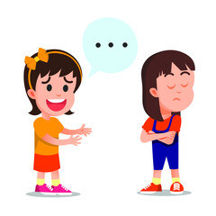 Little girl tried to talk and calm her angry friend