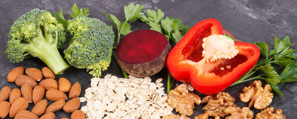 Ingredients containing vitamins and minerals, healthy food recommended for hypertension or diabetes