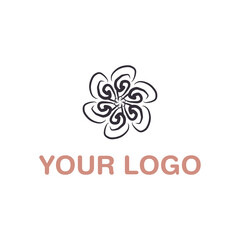 Abstract Spiral Flower Vector Logo Design eps10