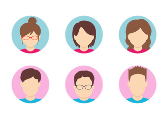 人物アイコンセット（丸、円形）