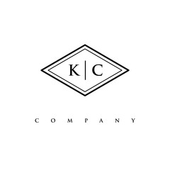 initial KC logo design vector