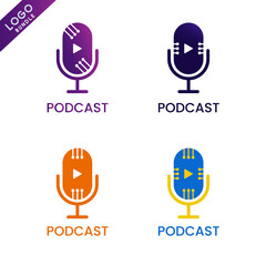 Simple technology themed podcast logo with more shape variants