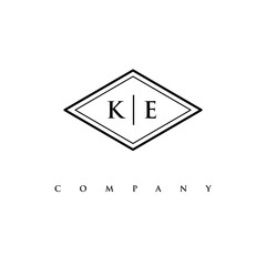 initial KE logo design vector