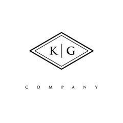 initial KG logo design vector - obrazy, fototapety, plakaty