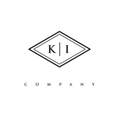 initial KI logo design vector