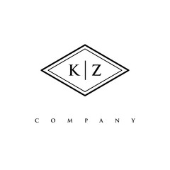 initial KZ logo design vector