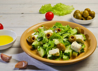 salad with feta cheese and olives