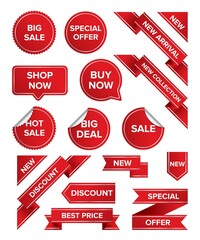 Set of promotion sale label vector