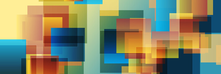 Colorful glossy squares abstract technology background. Vector banner design