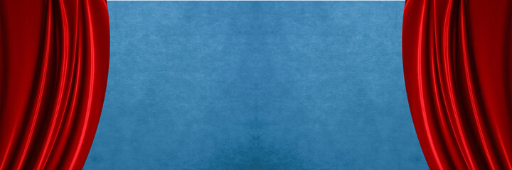Fototapeta na wymiar blue curtain with curtains