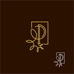 logo template combination shape and letter