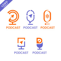 Adventure themed podcast logo, a simple logo with more shape variants