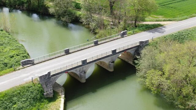 Bridge over La Ba&iuml;se, Lot-et-Garonne, France, Europe