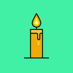 Vector illustration candle icon on black white background
