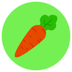 Vector illustration carrot icon on black white background