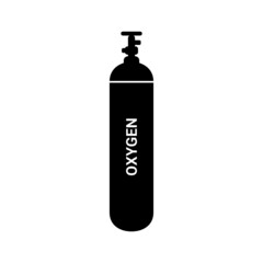 Black medical oxygen cylinder vector.