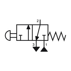 Vector illustration symbol directional pneumatic control valves 3-2 way 