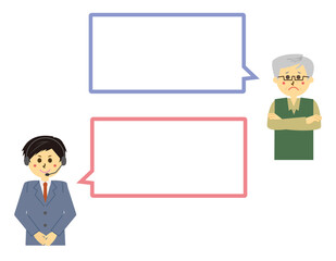 ヘッドセットを付けたテレフォンオペレーターのベクターイラスト