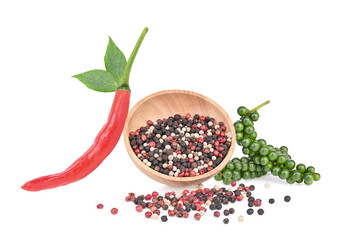 Mix from of pepper isolated on white