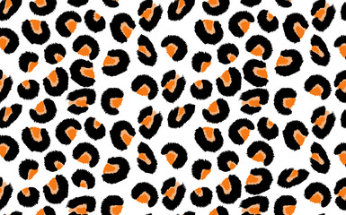 Abstract modern leopard seamless pattern. Animals trendy background. White and black decorative vector stock illustration for print, card, postcard, fabric, textile. Modern ornament of stylized skin