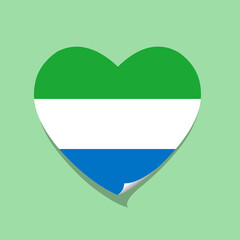 I love Sierra Leone flag heart