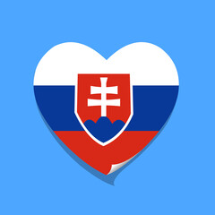 Fototapeta premium I love Slovakia flag heart