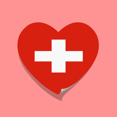 I love Switzerland flag heart