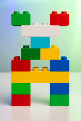 the mutated vowel letter Ä built from toy brick letters 