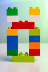 the mutated vowel letter Ö built from toy brick letters 