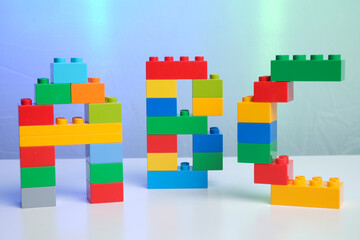 Obraz premium the letters abc built from toy brick letters 