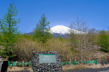 春の富士山御殿場口新五合目