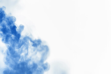 Puffs of paint in water. The dissolution of the dye in water. Water pollution. Concept art...