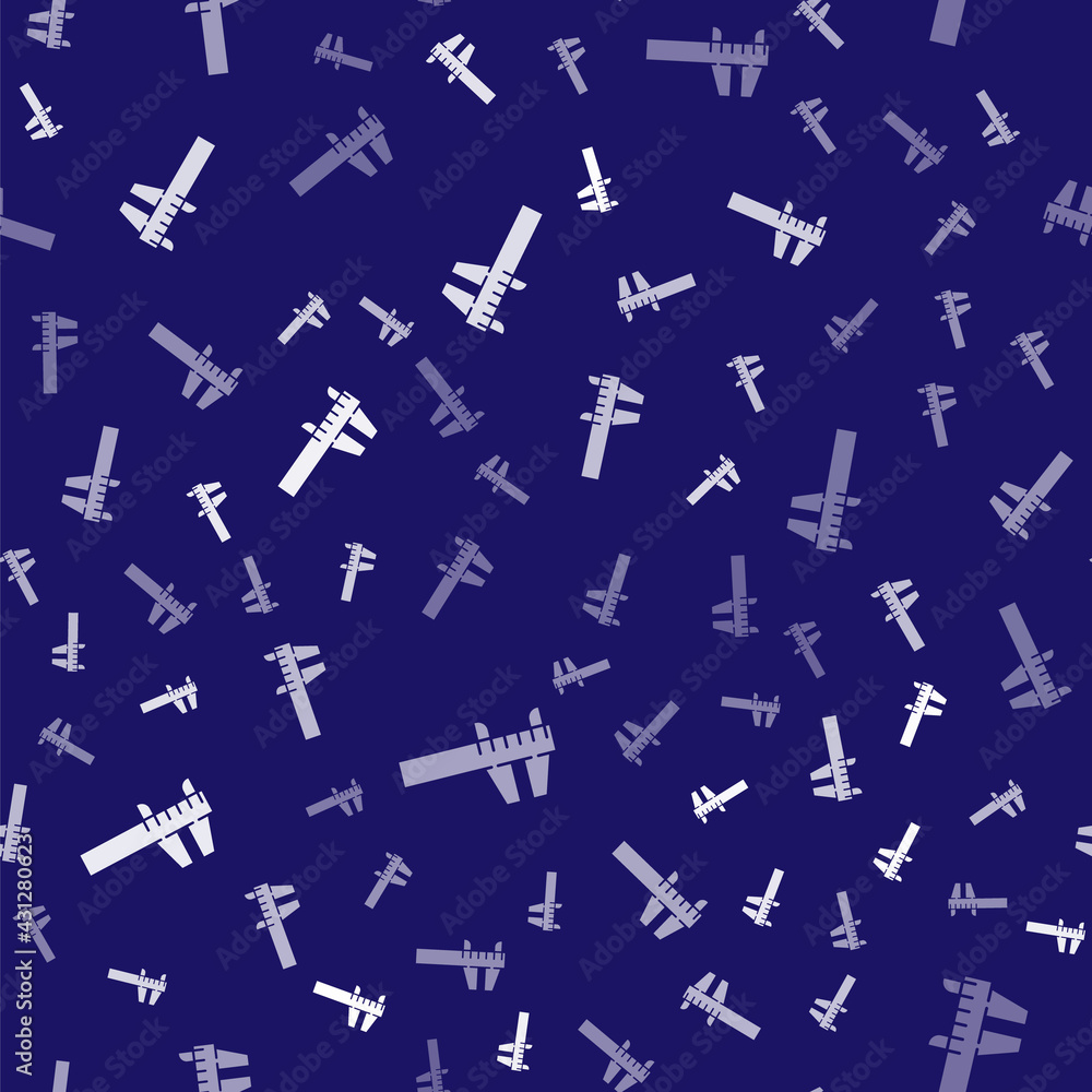 Aufkleber white calliper or caliper and scale icon isolated seamless pattern on blue background. precision mea