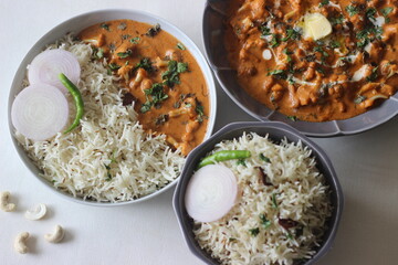 Cumin flavoured basmati rice served along with roasted cauliflower prepared with tomato and cashew sauce.