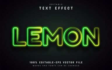 Lemon text effect neon style © Aglonemadesign