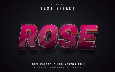 Rose text effect editable - obrazy, fototapety, plakaty