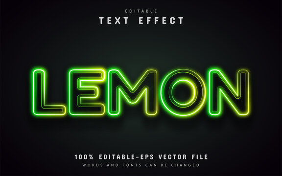 Lemon text effect neon style