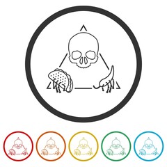 Taco ring icon isolated on white background color set