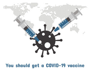 Time to vaccinate concept. Cartoon vector style for your design.