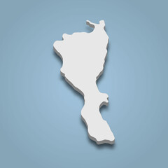 3d isometric map of Ko Similan is an island in Thailand