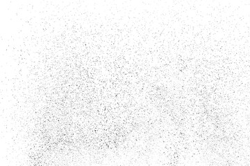 Distressed black texture. Dark grainy texture on white background. Dust overlay textured. Grain noise particles. Rusted white effect. Grunge design elements. Vector illustration, EPS 10.
