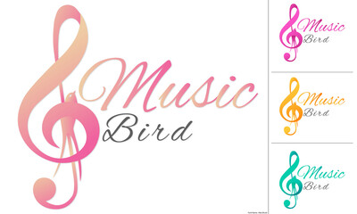 Premium Colorful Music Bird Vector Logo Design Template
