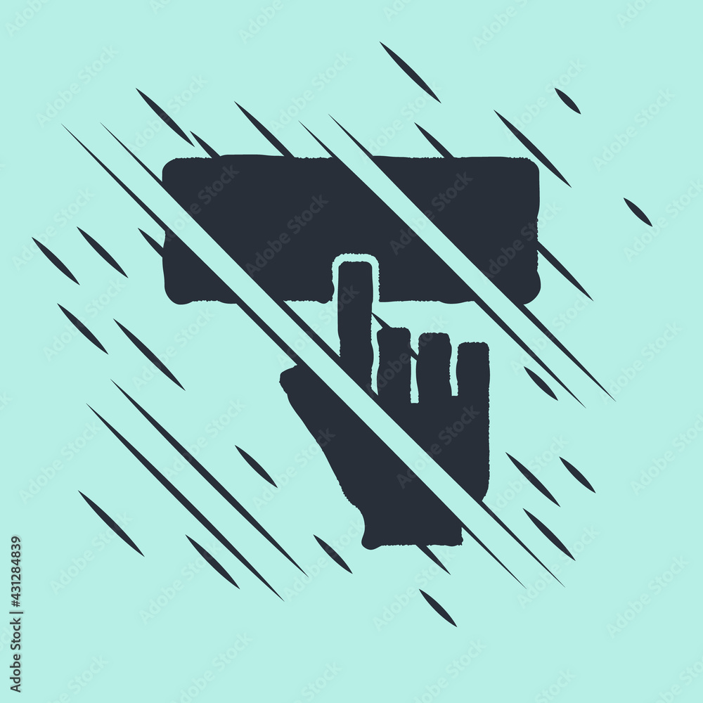 Poster black computer keyboard icon isolated on green background. pc component sign. glitch style. vector