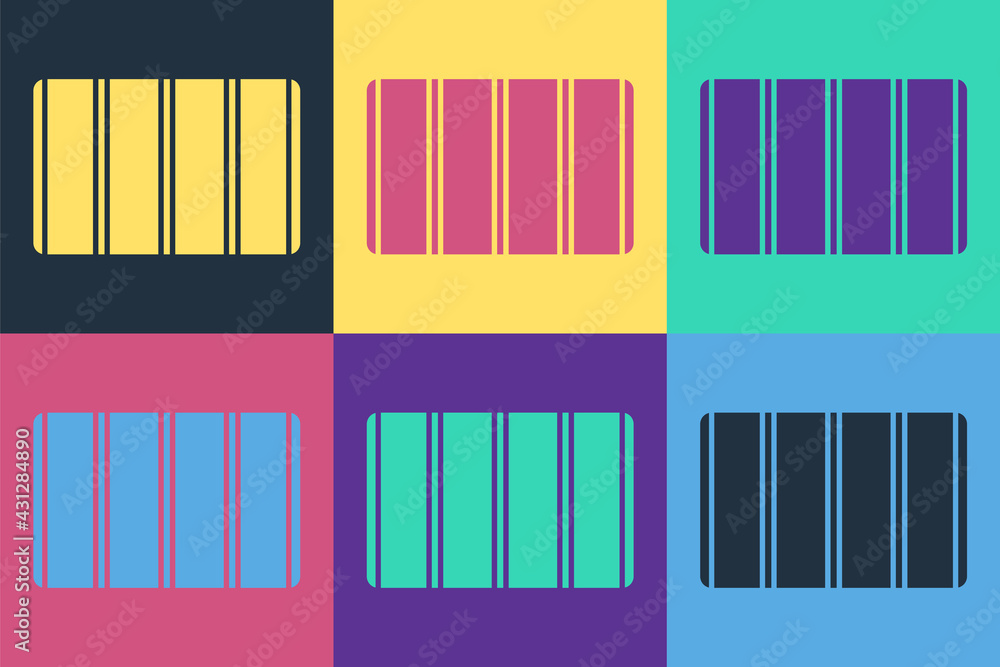 Poster pop art color palette guide icon isolated on color background. modular grid. vector