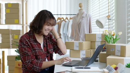 Young attractive beautiful female entrepreneur fund borrower crazy joyful ecstatic face gesture...