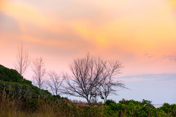 Fototapeta na wymiar Landscape of sunset seascape at Khao Laem Ya–Mu Ko Samet National Park, Rayong province, Thailand