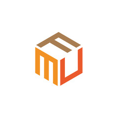 Hexagon design with the letters FMU