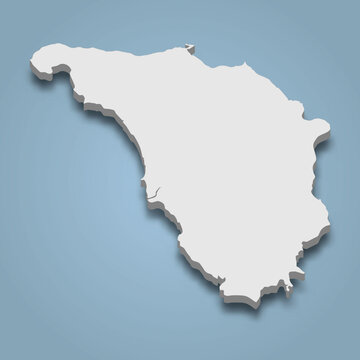 3d isometric map of Mindoro is an island in Philippines