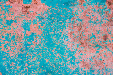 The texture of the old turquoise paint