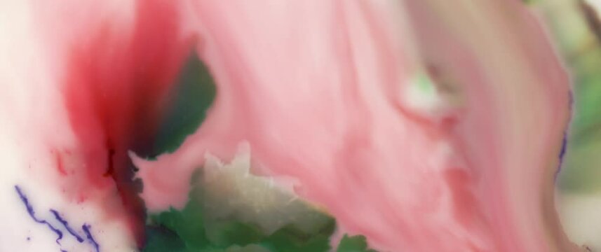 Macro Textures with Vibrant Neon Color Palette. Abstract Background Made with Oil Mixed with Green and Pink Dye, Ink, and Paint.
